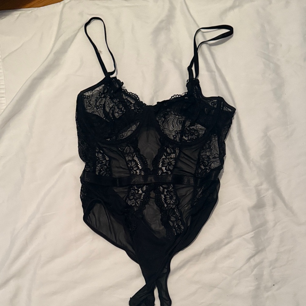 Elegant Black Lace Bodysuit